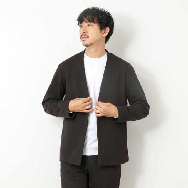 ノーリーズ（NOLLEY’S）/《ビジカジ/セットアップ対応》【尾州】先染めウォッシャブルノーカラーカーディガンジャケット 25AW