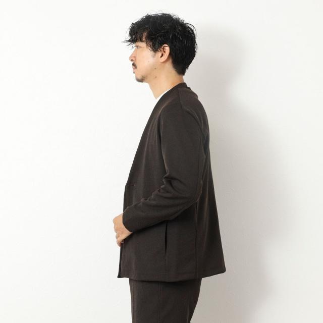 ノーリーズ（NOLLEY’S）/《ビジカジ/セットアップ対応》【尾州】先染めウォッシャブルノーカラーカーディガンジャケット 25AW