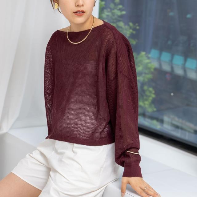 ノーリーズ（NOLLEY’S）/《手洗い可能》ドライメッシュショートプルオーバーニット