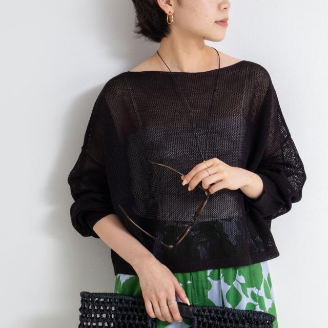 ノーリーズ（NOLLEY’S）/《手洗い可能》ドライメッシュショートプルオーバーニット