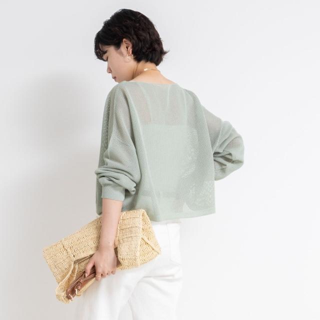 ノーリーズ（NOLLEY’S）/《手洗い可能》ドライメッシュショートプルオーバーニット