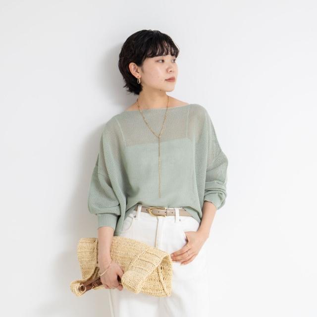 ノーリーズ（NOLLEY’S）/《手洗い可能》ドライメッシュショートプルオーバーニット