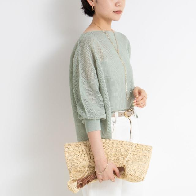 ノーリーズ（NOLLEY’S）/《手洗い可能》ドライメッシュショートプルオーバーニット