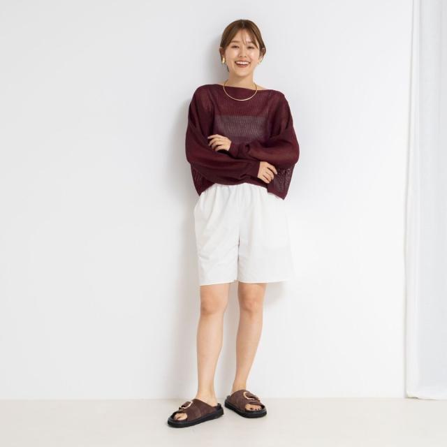 ノーリーズ（NOLLEY’S）/《手洗い可能》ドライメッシュショートプルオーバーニット