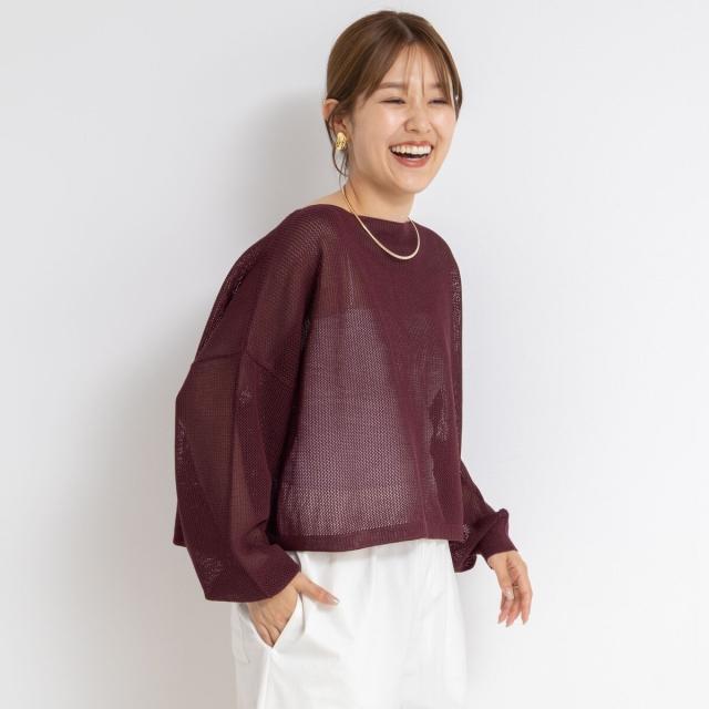 ノーリーズ（NOLLEY’S）/《手洗い可能》ドライメッシュショートプルオーバーニット