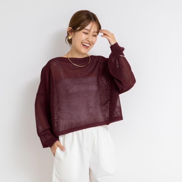 ノーリーズ（NOLLEY’S）/《手洗い可能》ドライメッシュショートプルオーバーニット