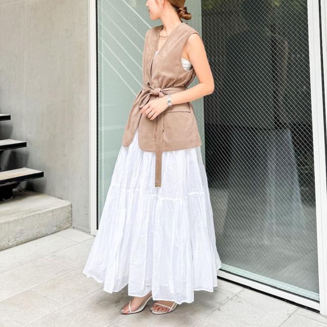 ノーリーズ（NOLLEY’S）/《セットアップ対応》ストレッチスエードベルテッドジレ