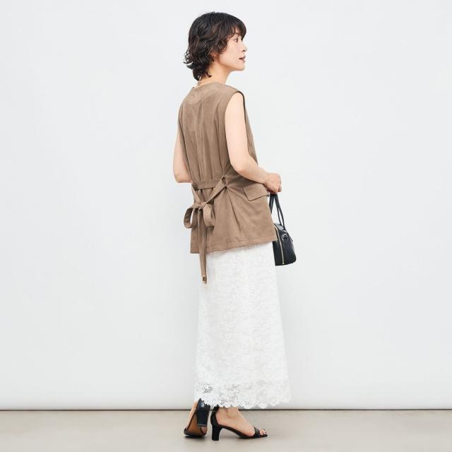 ノーリーズ（NOLLEY’S）/《セットアップ対応》ストレッチスエードベルテッドジレ