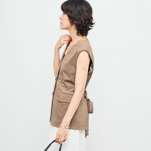 ノーリーズ（NOLLEY’S）/《セットアップ対応》ストレッチスエードベルテッドジレ