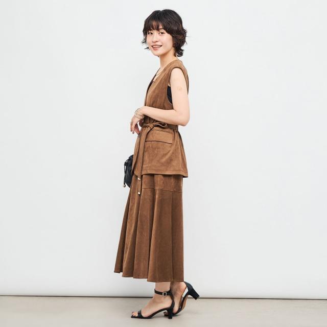 ノーリーズ（NOLLEY’S）/《セットアップ対応》ウォッシャブルストレッチスエードフレアスカート