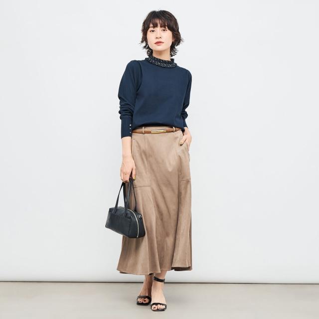 ノーリーズ（NOLLEY’S）/《セットアップ対応》ウォッシャブルストレッチスエードフレアスカート