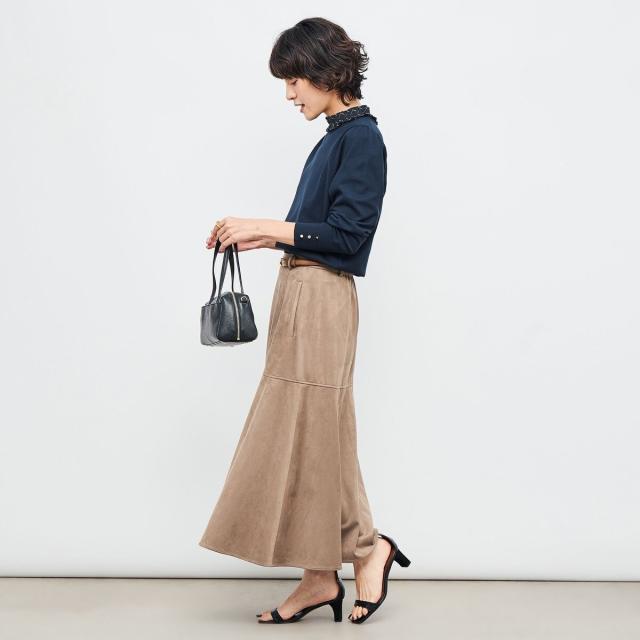 ノーリーズ（NOLLEY’S）/《セットアップ対応》ウォッシャブルストレッチスエードフレアスカート