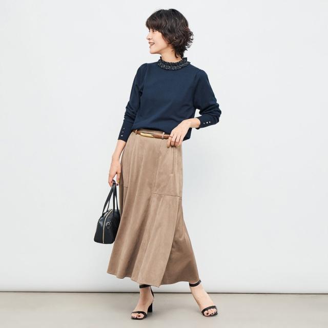 ノーリーズ（NOLLEY’S）/《セットアップ対応》ウォッシャブルストレッチスエードフレアスカート