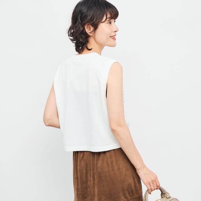 ノーリーズ（NOLLEY’S）/《手洗い可能》フラワー刺繍生地ベスト