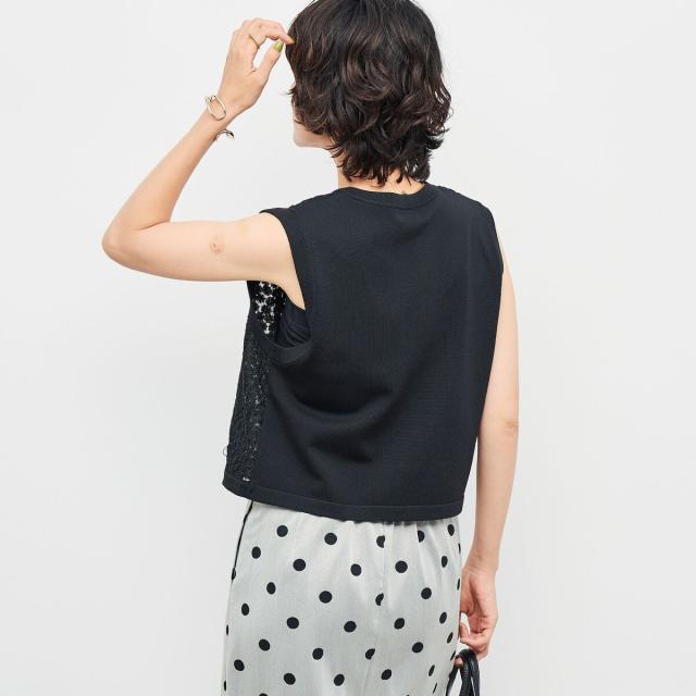 ノーリーズ（NOLLEY’S）/《手洗い可能》フラワー刺繍生地ベスト