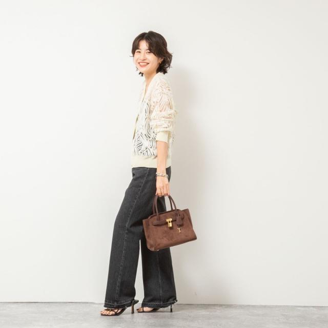 ノーリーズ（NOLLEY’S）/【追加】《セットアップ対応》チュール刺繍Vネックカーディガン