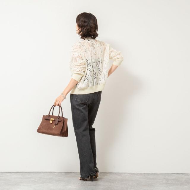 ノーリーズ（NOLLEY’S）/【追加】《セットアップ対応》チュール刺繍Vネックカーディガン