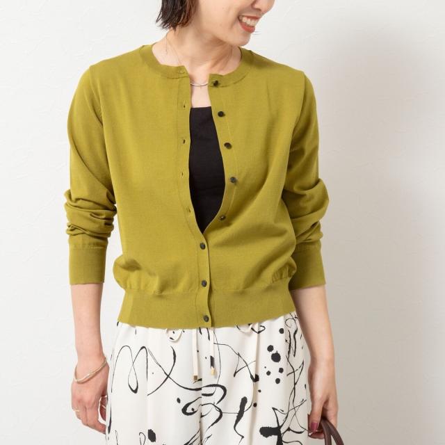 ノーリーズ（NOLLEY’S）/《手洗い可能》《アンサンブル対応》天竺クルーネックカーディガン