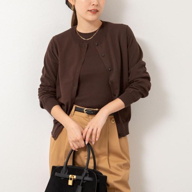 ノーリーズ（NOLLEY’S）/《手洗い可能》《アンサンブル対応》天竺クルーネックカーディガン