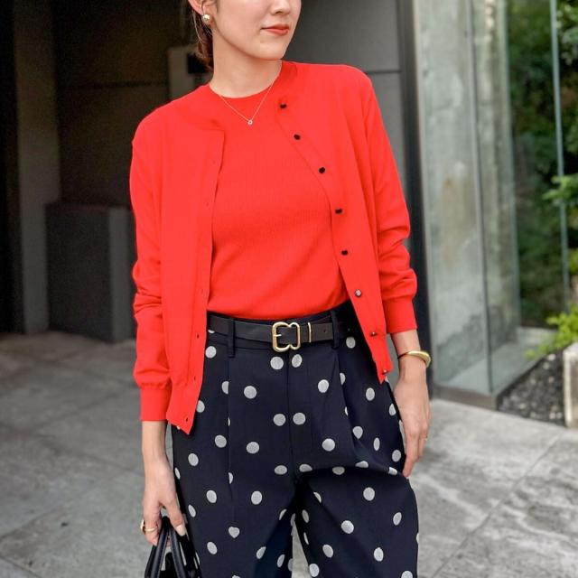 ノーリーズ（NOLLEY’S）/《手洗い可能》《アンサンブル対応》天竺クルーネックカーディガン