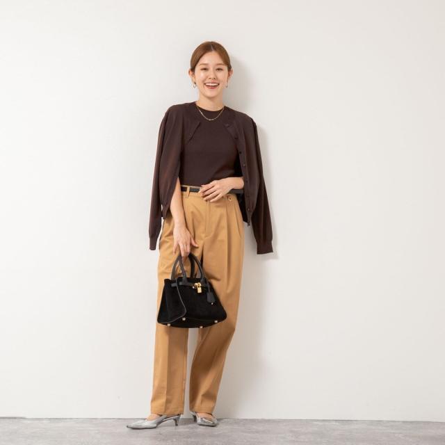 ノーリーズ（NOLLEY’S）/《手洗い可能》《アンサンブル対応》天竺クルーネックカーディガン