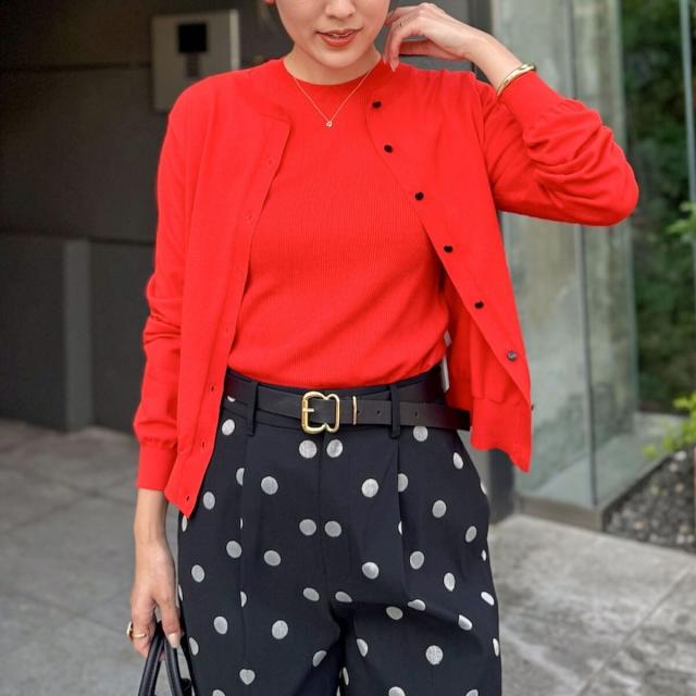 ノーリーズ（NOLLEY’S）/《手洗い可能》《アンサンブル対応》天竺クルーネックカーディガン