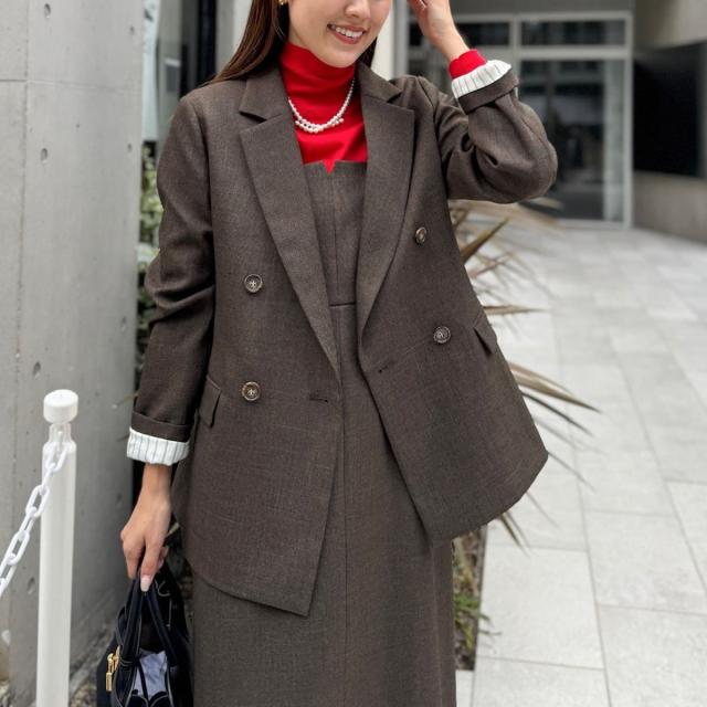 ノーリーズ（NOLLEY’S）/《セットアップ対応》ウォッシャブルウール調ストレッチダブルジャケット