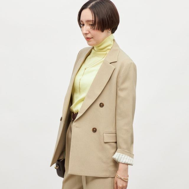 ノーリーズ（NOLLEY’S）/《セットアップ対応》ウォッシャブルウール調ストレッチダブルジャケット