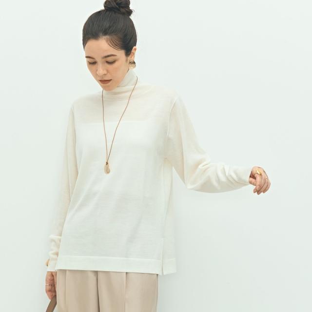 ノーリーズ（NOLLEY’S）/《手洗い可能》《アンサンブル対応》18G天竺ハイネックプルオーバーニット