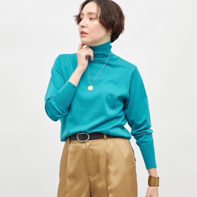 ノーリーズ（NOLLEY’S）/《手洗い可能》《アンサンブル対応》18G天竺ハイネックプルオーバーニット