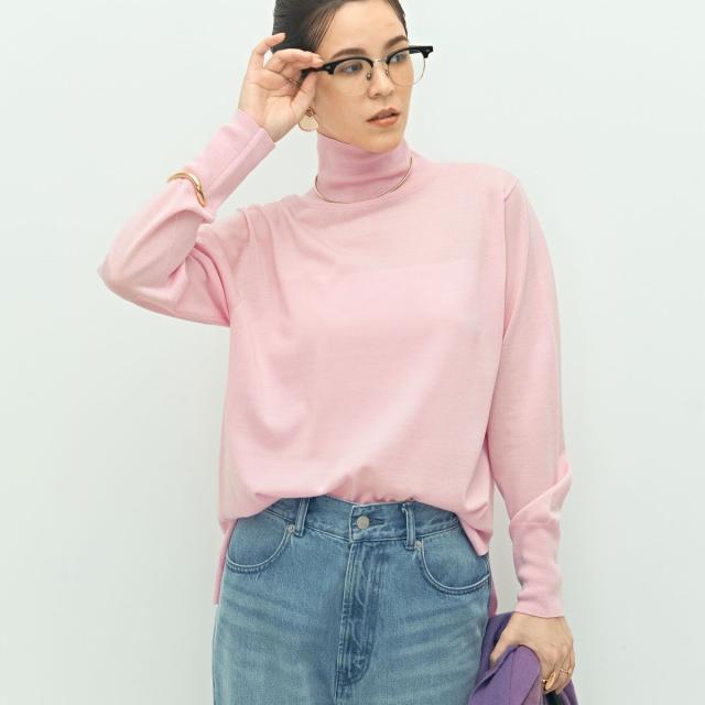 ノーリーズ（NOLLEY’S）/《手洗い可能》《アンサンブル対応》18G天竺ハイネックプルオーバーニット