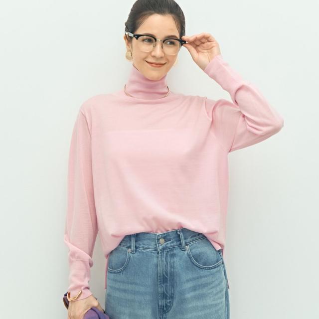 ノーリーズ（NOLLEY’S）/《手洗い可能》《アンサンブル対応》18G天竺ハイネックプルオーバーニット