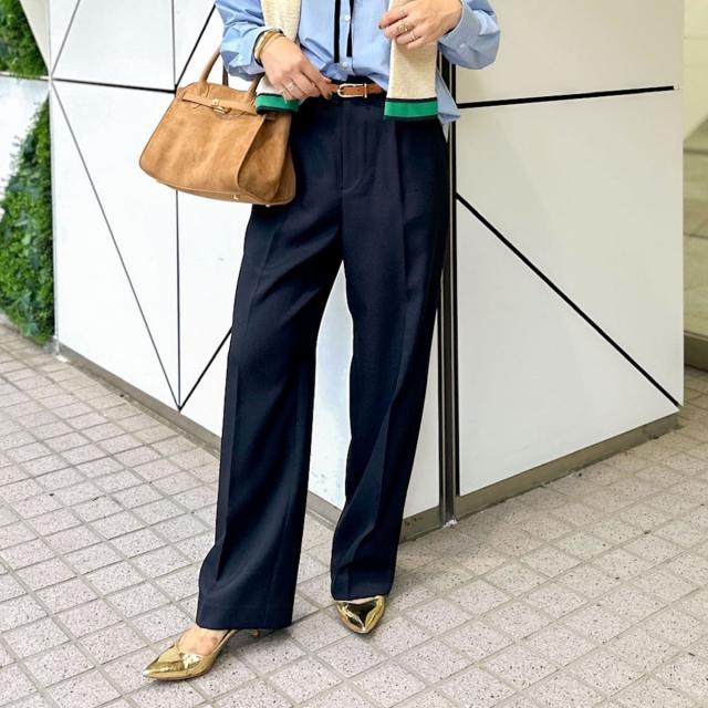 ノーリーズ（NOLLEY’S）/《セットアップ対応》ウォッシャブルウール調セミワイドパンツ