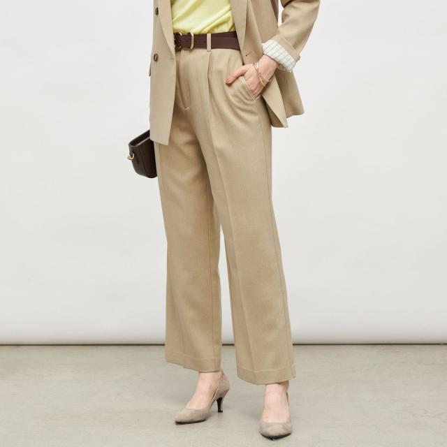 ノーリーズ（NOLLEY’S）/《セットアップ対応》ウォッシャブルウール調セミワイドパンツ