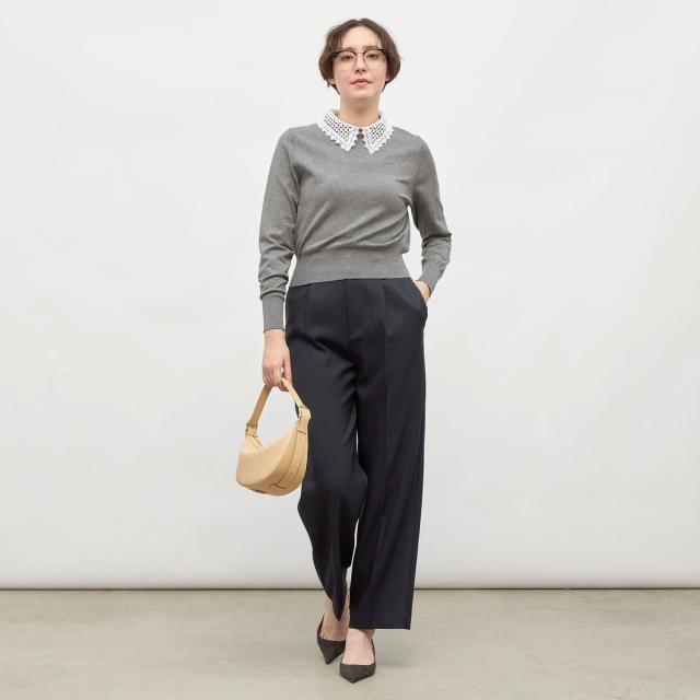 ノーリーズ（NOLLEY’S）/《セットアップ対応》ウォッシャブルウール調セミワイドパンツ