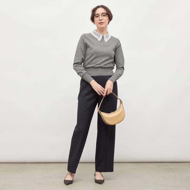 ノーリーズ（NOLLEY’S）/《セットアップ対応》ウォッシャブルウール調セミワイドパンツ