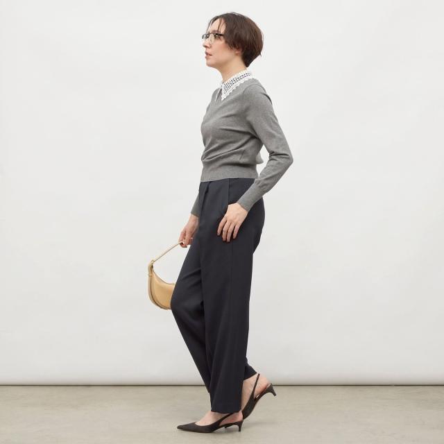 ノーリーズ（NOLLEY’S）/《セットアップ対応》ウォッシャブルウール調セミワイドパンツ