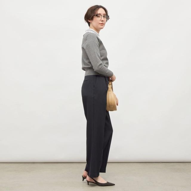 ノーリーズ（NOLLEY’S）/《セットアップ対応》ウォッシャブルウール調セミワイドパンツ