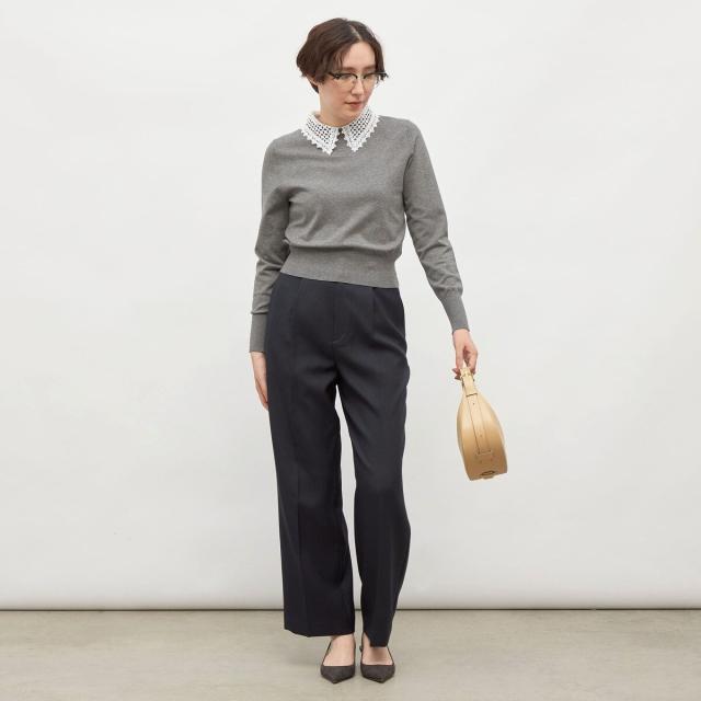 ノーリーズ（NOLLEY’S）/《セットアップ対応》ウォッシャブルウール調セミワイドパンツ