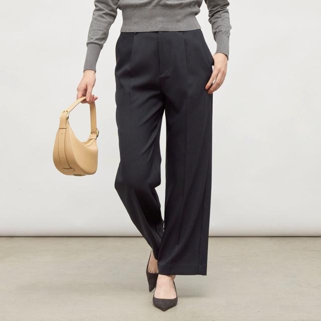 ノーリーズ（NOLLEY’S）/《セットアップ対応》ウォッシャブルウール調セミワイドパンツ