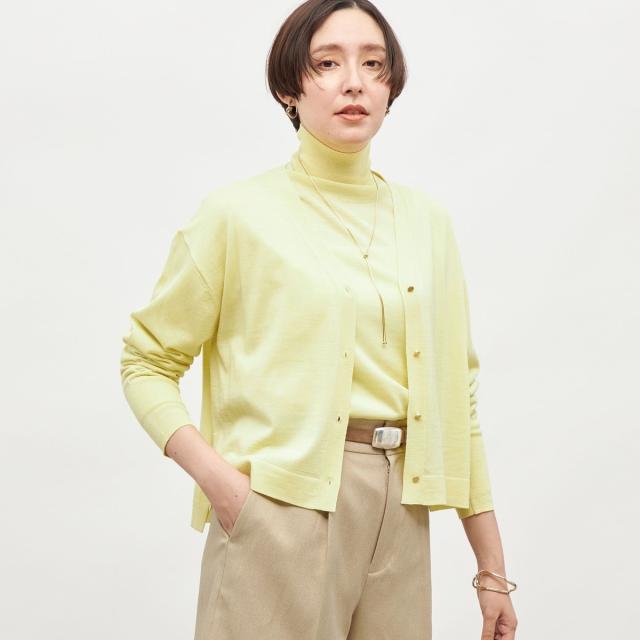 ノーリーズ（NOLLEY’S）/《手洗い可能》《アンサンブル対応》18G天竺ゆったりVネックカーディガン