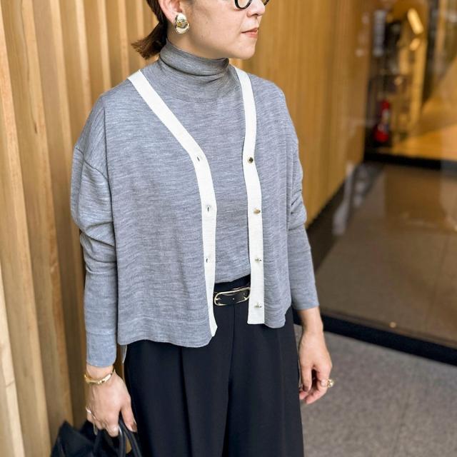 ノーリーズ（NOLLEY’S）/《手洗い可能》《アンサンブル対応》18G天竺ゆったりVネックカーディガン