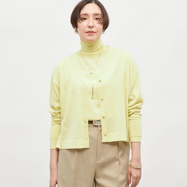 ノーリーズ（NOLLEY’S）/《手洗い可能》《アンサンブル対応》18G天竺ゆったりVネックカーディガン