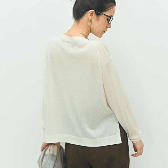 ノーリーズ（NOLLEY’S）/《手洗い可能》《アンサンブル対応》18G天竺ゆったりVネックカーディガン