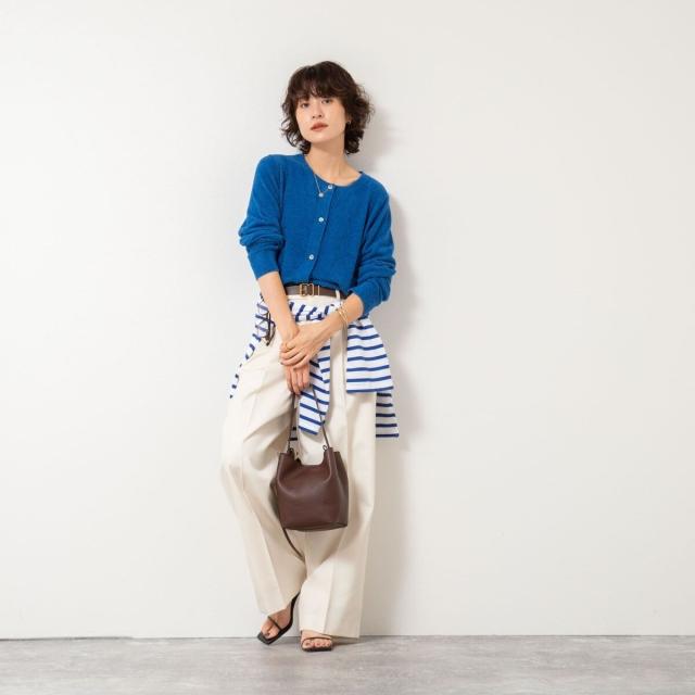 ノーリーズ（NOLLEY’S）/《手洗い可能》《アンサンブル対応》モールヤーンクルーネックカーディガン