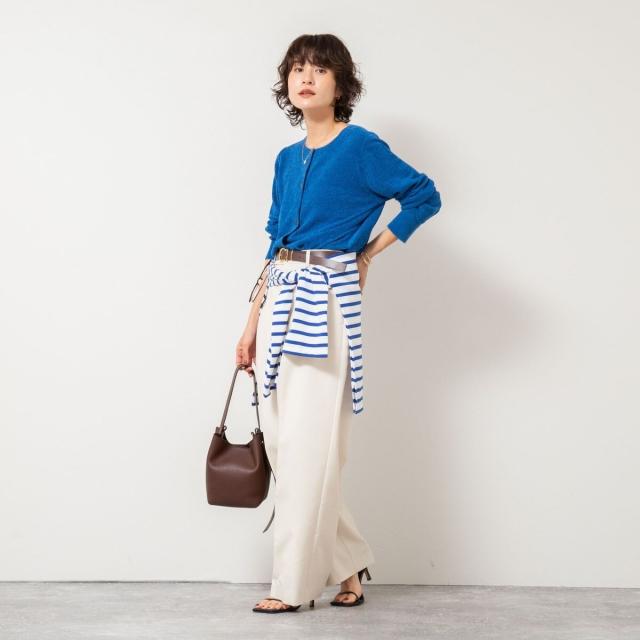 ノーリーズ（NOLLEY’S）/《手洗い可能》《アンサンブル対応》モールヤーンクルーネックカーディガン