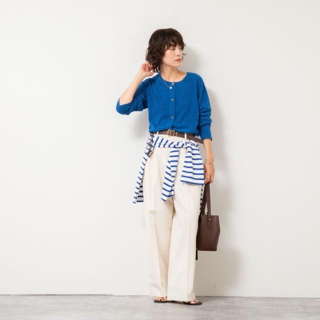 ノーリーズ（NOLLEY’S）/《手洗い可能》《アンサンブル対応》モールヤーンクルーネックカーディガン