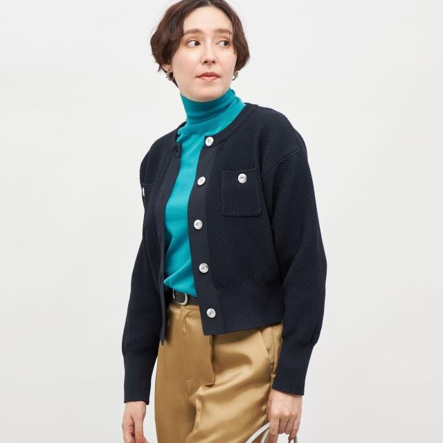 ノーリーズ（NOLLEY’S）/《手洗い可能》鹿の子編みクルーネックカーディガン