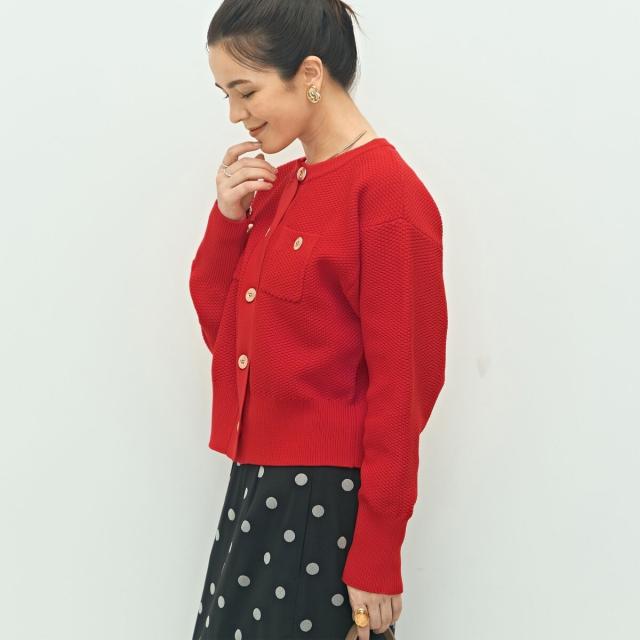 ノーリーズ（NOLLEY’S）/《手洗い可能》鹿の子編みクルーネックカーディガン