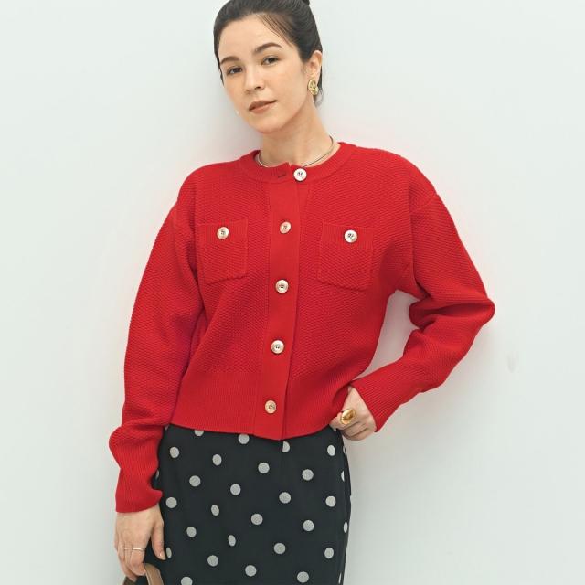 ノーリーズ（NOLLEY’S）/《手洗い可能》鹿の子編みクルーネックカーディガン